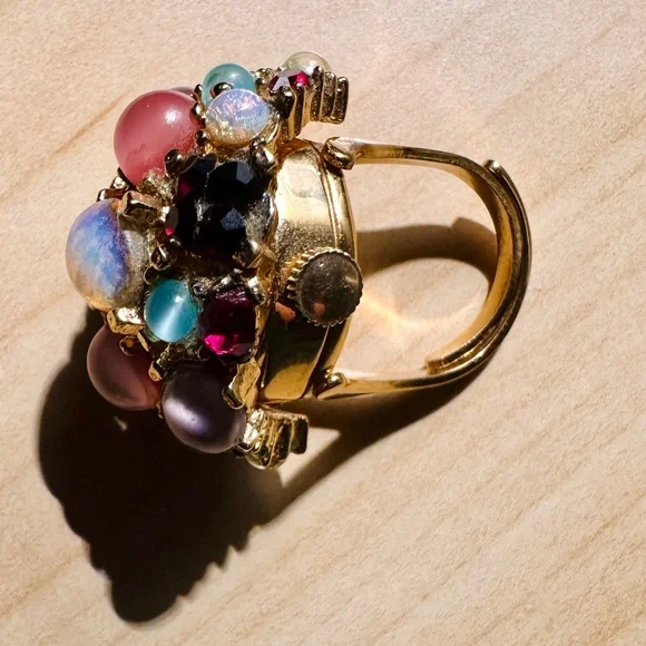 Pedre 17 Jewels Cluster Watch Ring - Adjustable - Picture 5 of 7